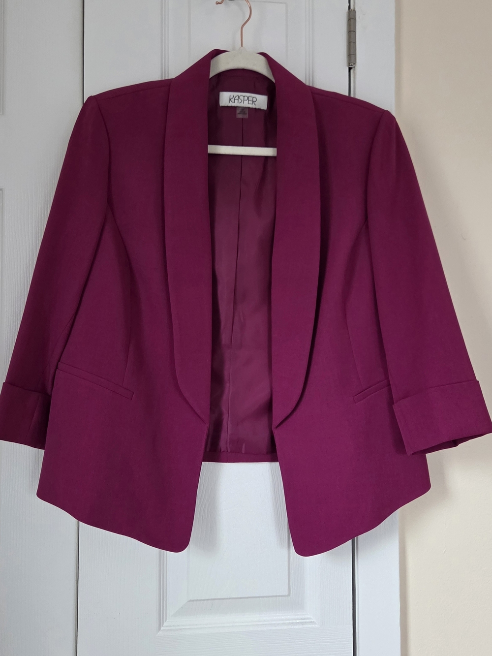 Kasper Women's Magenta Open-Front Blazer Jacket